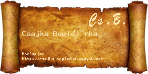 Csajka Boglárka névjegykártya